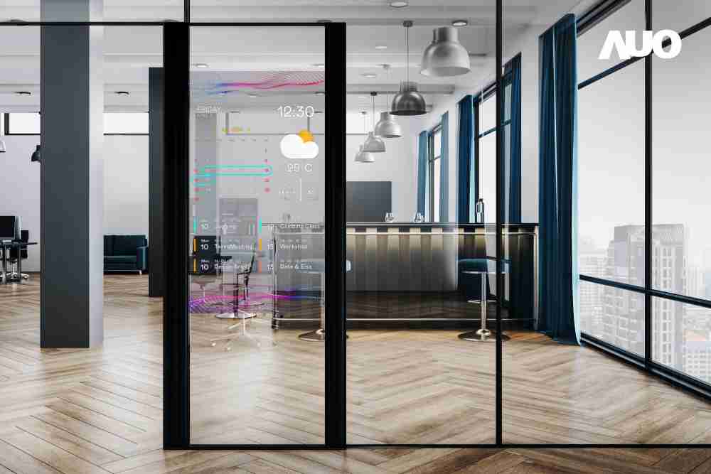 60吋Micro LED透明窗屏显示器，，，可依需求调整并延伸应用于不同场域，，包括汽车侧窗或家庭玄关、、、、智慧橱窗、、、商业展示等面向，，提供丰富的信息娱乐内容