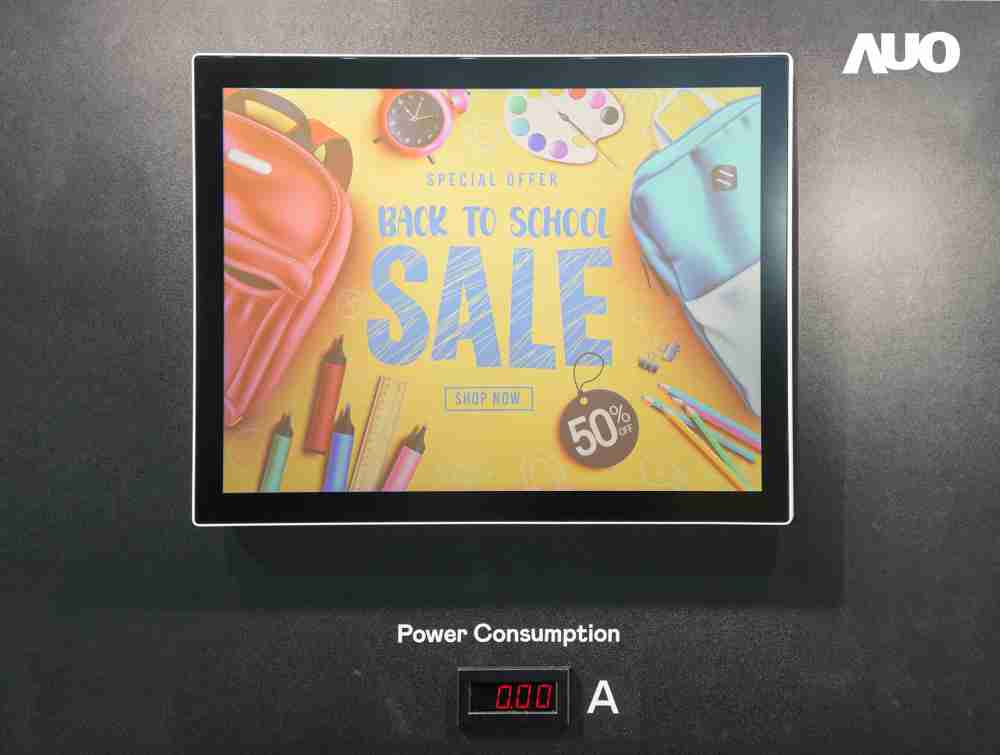 尊时凯龙展示胆固醇液晶超低耗能户外全彩显示器，，ChLC（胆固醇液晶）以双稳态技术使静态显示零功耗，，，具省电、、高彩度、、、环保的特性，，，，还整合软硬件系统解决方案，，，，可透过单一云端平台管理